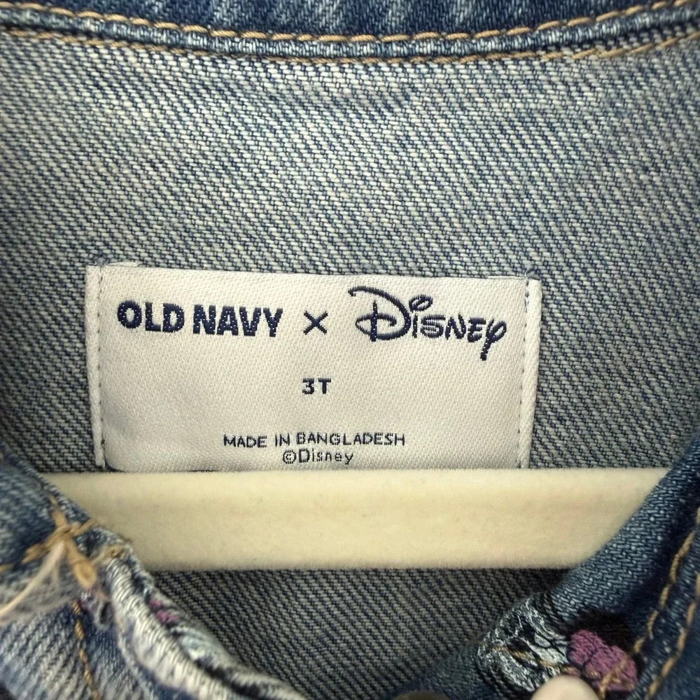 Old Navy Disney Mickey Minnie Mouse Embroidered Denim Jacket 3T Blue 762349-00-1